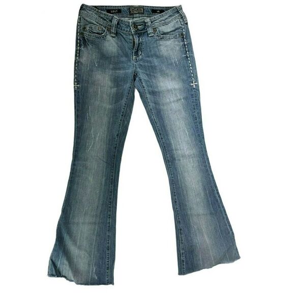 Affliction Denim - Affliction Ziggy Jeans Flare 26"w X 28" In Raw Hem